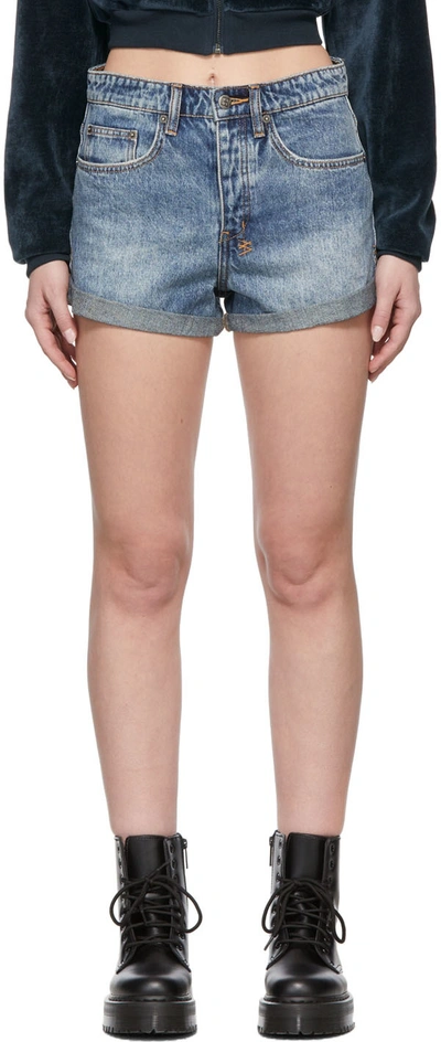 Ksubi Rollin' Out High Waist Denim Shorts In Haven