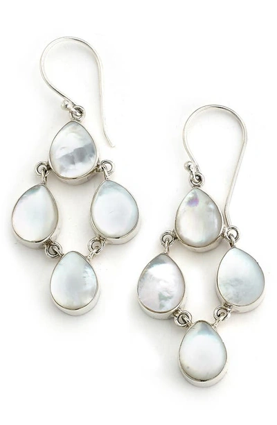 Samuel B. Sterling Silver Mother Of Pearl Drop Earrings In White