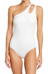 Becca Color Code One Shoulder One Piece Swimsuit In White
