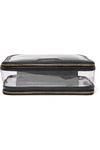 ANYA HINDMARCH IN-FLIGHT LEATHER-TRIMMED PVC COSMETICS CASE