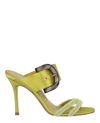 Manolo Blahnik Guey Open Toe Mules In Green