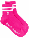 Alexander Mcqueen Skull-intarsia Ankle Socks In Fucsia