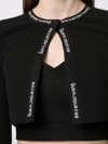 ALEXANDER WANG T CARDIGAN CON LOGO JACQUARD IN MAGLIA ELASTICIZZATA