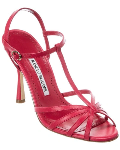 Manolo Blahnik Marana 105 Leather Sandal In Pink