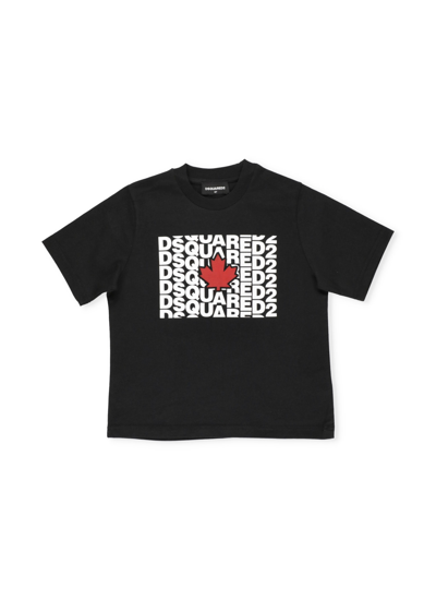 Dsquared2 Kids' Printed T-shirt In Black