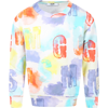 Msgm White Sweatshirt For Boy With Spots In Multicolor