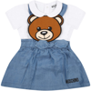 MOSCHINO MULTICOLOR SET FOR BABY GIRL WITH TEDDY BEAR
