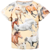 MOLO YELLOW T-SHIRT FOR GIRL WITH HORSES