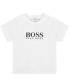 Hugo Boss White T-shirt For Baby Boy With Logo In Bianca
