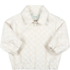 FENDI IVORY JACKET FOR BABIES WITH DOUBLE FF