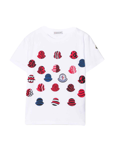 Moncler Kids' Unisex White T-shirt In Bianco