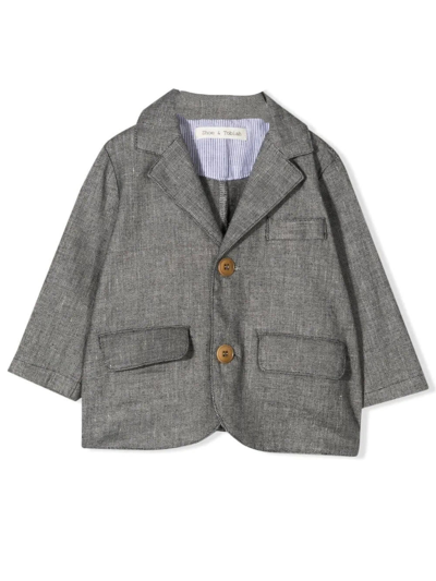 Zhoe & Tobiah Babies' Single-breasted Textured Blazer In Grey