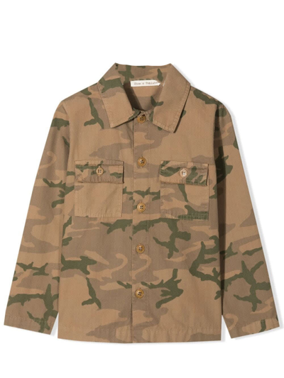 Zhoe & Tobiah Babies' Shirt-jacket With Camouflage Print In 褐色