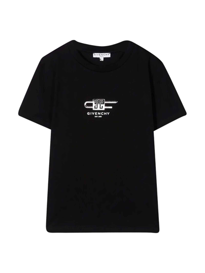 Givenchy Kids' Black Unisex T-shirt With Print In Nero