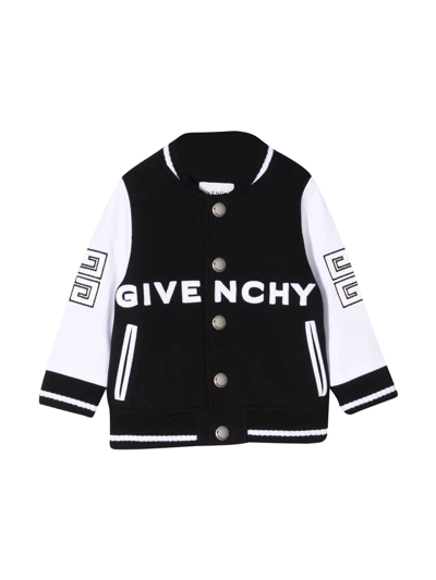 Givenchy Black Jacket For Baby Kids With White Logo In Nero/bianco