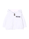 MOSCHINO WHITE LIGHTWEIGHT JACKET WITH ZIP AND HOOD