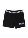 MOSCHINO BLACK BERMUDA SHORTS WITH LOGO