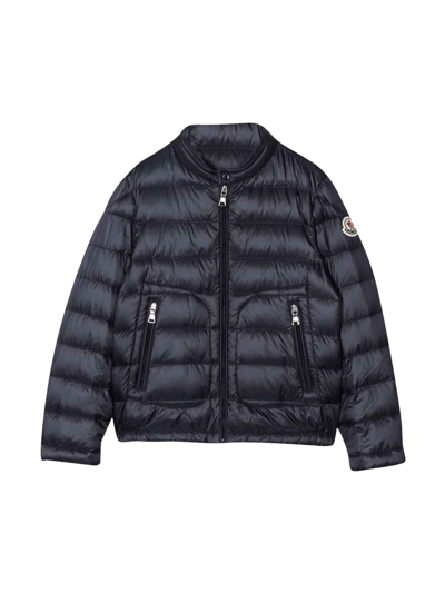 Moncler Kids' Padded Zip-up Down Jacket In Blu