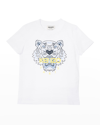 Kenzo Signature Tiger-print T-shirt In 10b-blanc