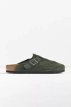 Birkenstock Soft Footbed Suede Clog In Olive