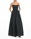Sachin & Babi Gwen Rhinestone Detail A-line Gown In Black