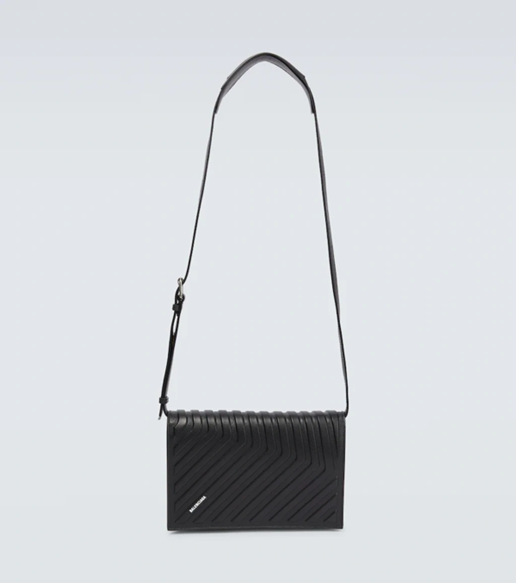 Balenciaga Car Flap Adjustable-strap Shoulder Bag In Black White