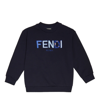 Fendi Logo-embroidered Cotton-jersey Sweatshirt 8-14 Years In Navy