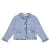 Il Gufo Tweed Tonal Fringe-edge Jacket In Cloud