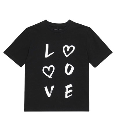 Stella Mccartney Kids' Printed Cotton T-shirt In Black