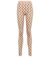 Marine Serre Women's Ta10 Moon-print Stirrup-strap Recycled-polyamide-blend Leggings In Moon Tan