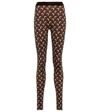 Marine Serre Stretch Recycled Fabric Moon Leggings In All Over Moon Brown