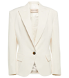 Alexandre Vauthier White Padded-shoulder Single-breasted Blazer In Off-white
