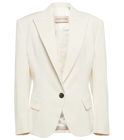 Alexandre Vauthier White Padded-shoulder Single-breasted Blazer