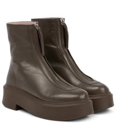 the row zipped 1 leather ankle boots