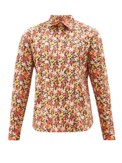 Molly Goddard Craig Pintucked Floral-print Cotton Shirt In Pink Multi