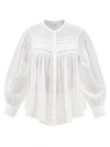 Isabel Marant Étoile Plalia Collarless Pintucked Cotton-voile Blouse In Blanco