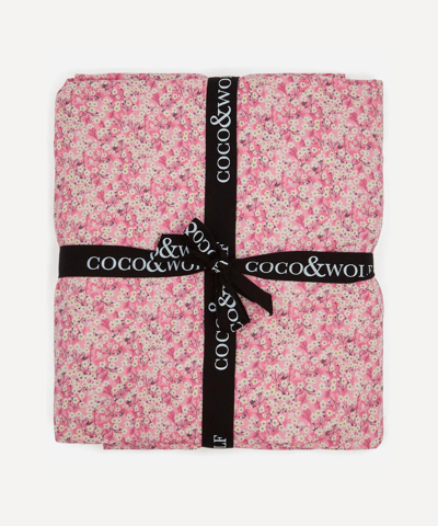 Coco & Wolf Mitsi Valeria Super King Fitted Sheet In Pink