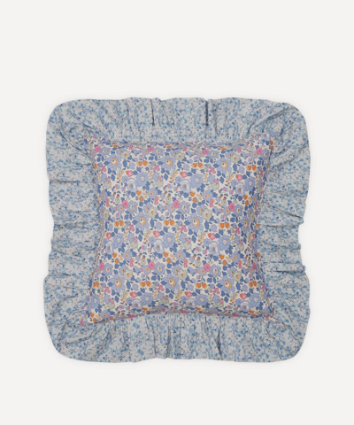 Coco & Wolf Betsy And Mitsi Valeria Frill Edge Square Cushion In Multicoloured