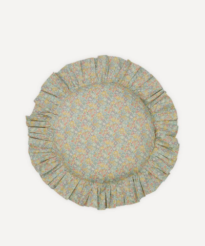Coco & Wolf Michelle Frill Edge Circle Cushion In Pistachio
