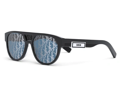 Dior Logo-print Aviator Acetate Sunglasses In Black
