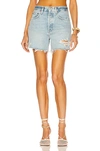 Agolde Distressed Denim Shorts In Groove