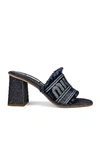 MIU MIU DENIM LOGO MULES