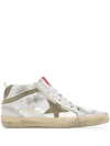 Golden Goose Laminated High-top Sneakers Perforated Toe In Metallic