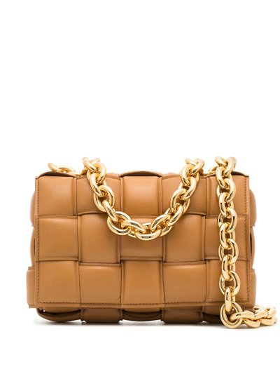 Bottega Veneta Caramel/gold The Chain Cassette Bag In Yellow