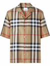 Burberry Silk Twill Bowling Shirt In Brown