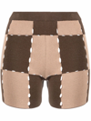 Jacquemus Le Short Gelato Mid-rise Stretch Cotton-blend Knit Shorts In Multi-brown