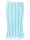 Jacquemus La Jupe Gelato Striped Low-rise Stretch-cotton Blend Mini Skirt In Blue