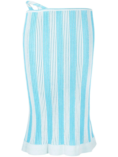 JACQUEMUS VERTICAL-STRIPE PATTER KNITTED SKIRT