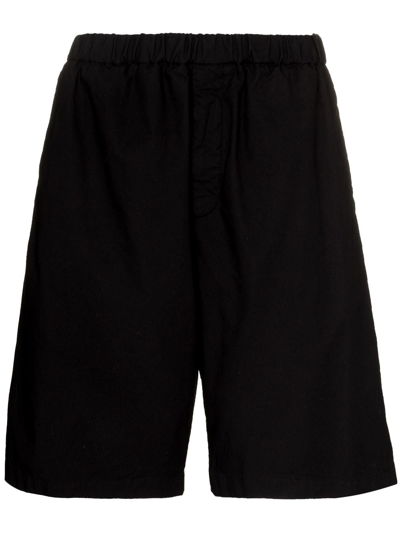 Jil Sander Elasticated-waist Bermuda Shorts In Black