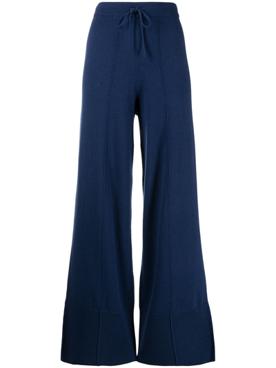 N•peal Drawstring Cashmere Trousers In Blue